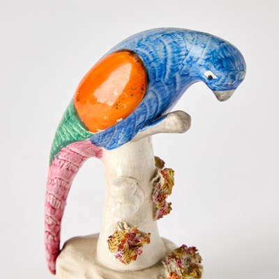 Lot 91 - Two Staffordshire Figures of Parrots