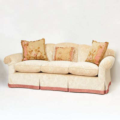 Lot 297 - Upholstered Sofa with Throw Pillows