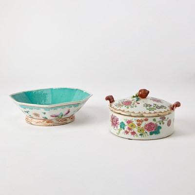 Lot 140 - Two Chinese Famille Rose Porcelain Table Articles