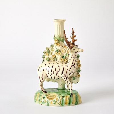 Lot 95 - Staffordshire Spill Vase Group of Deer