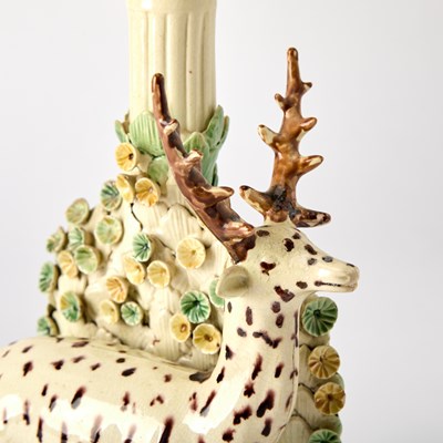 Lot 95 - Staffordshire Spill Vase Group of Deer
