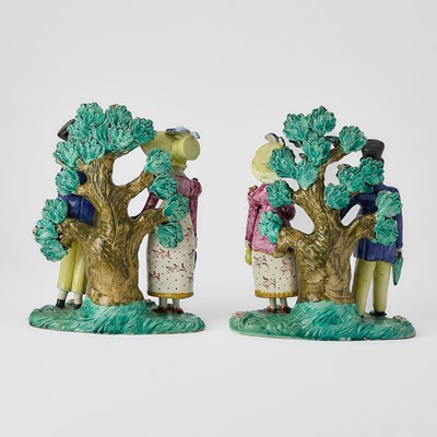 Lot 85 - Two Staffordshire Pearlware Group of a Courting Couples