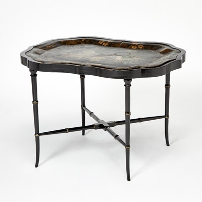 Lot 118 - Painted and Parcel Gilt Tole Tray