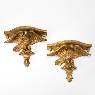 Lot 159 - Pair of Eagle Form Giltwood Wall Brackets