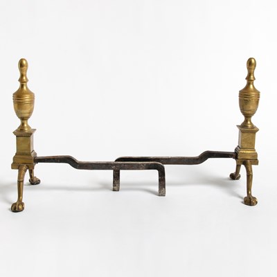 Lot 171 - Pair American Brass Andirons