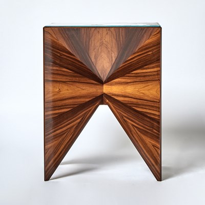 Lot 237 - Tim Warlick Rosewood and Glass Occasional Table