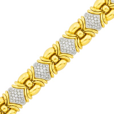 Lot 58 - Two-Color Gold and Diamond Bracelet