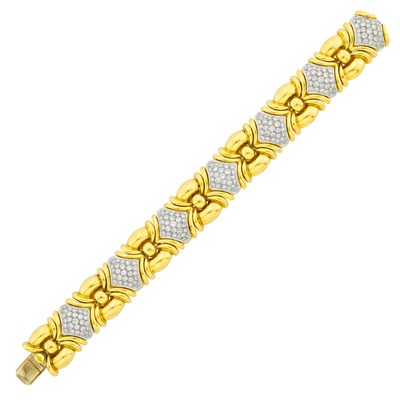 Lot 58 - Two-Color Gold and Diamond Bracelet