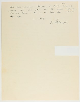 Lot 114 - Two fine Schrodinger letters