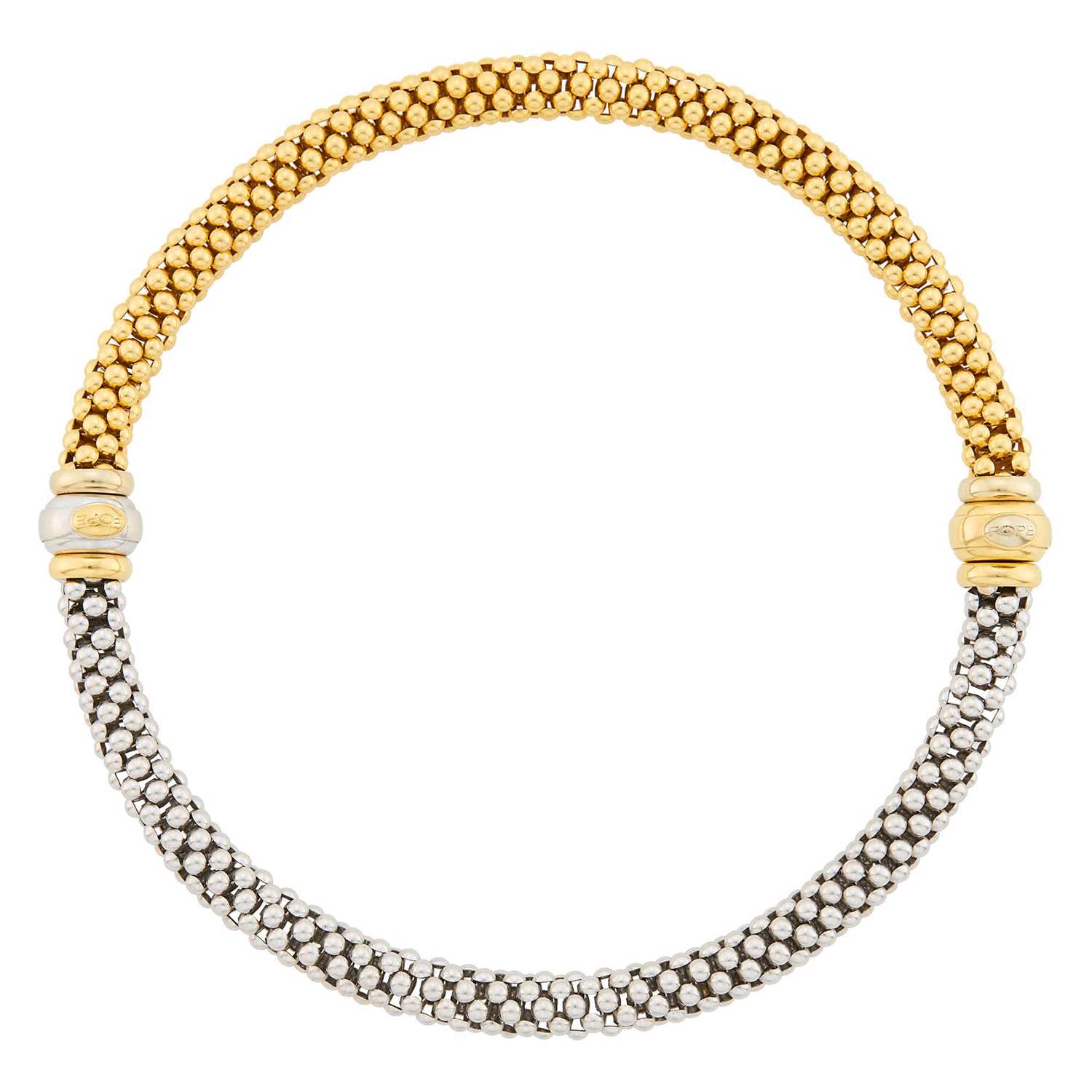 Lot 66 - Fope Two-Color Gold Necklace/Pair of Bracelets Combination