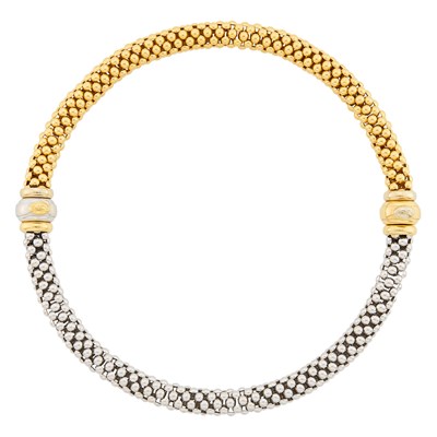 Lot 66 - Fope Two-Color Gold Necklace/Pair of Bracelets Combination
