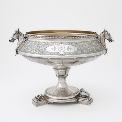 Lot 280 - Equestrian Interest: Gorham for Tiffany & Co. Silver Centerpiece Bowl