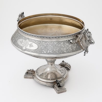 Lot 280 - Equestrian Interest: Gorham for Tiffany & Co. Silver Centerpiece Bowl