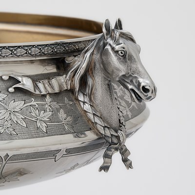 Lot 280 - Equestrian Interest: Gorham for Tiffany & Co. Silver Centerpiece Bowl