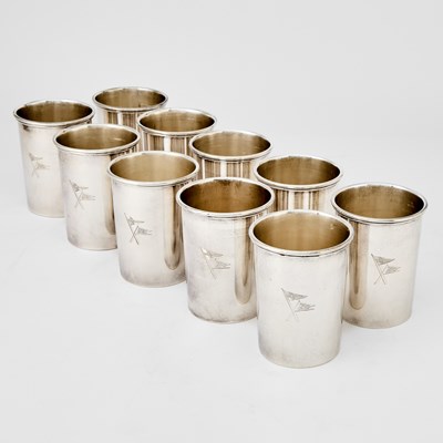 Lot 70 - Yachting Interest: Set of Ten American Sterling Silver Julep Cups
