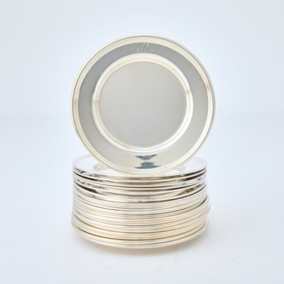 Lot 888 - Assembled Set of Twenty-Three American Sterling Silver Bread Plates