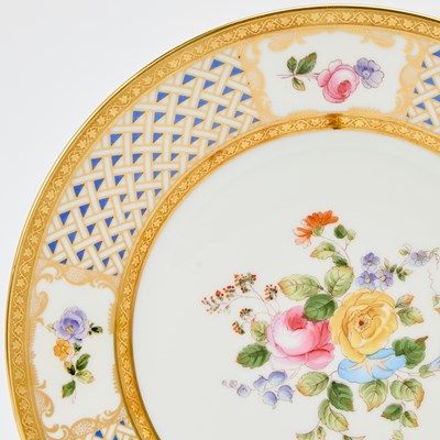 Lot 717 - Richard Ginori Porcelain "Pompadour" Pattern Partial Dinner Service
