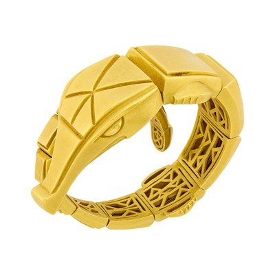 Lot 79 - Barry Kieselstein-Cord Gold Coiled Alligator Bracelet