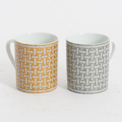 Lot 300 - Pair of Hermès Mosaique au 24 Porcelain Mugs