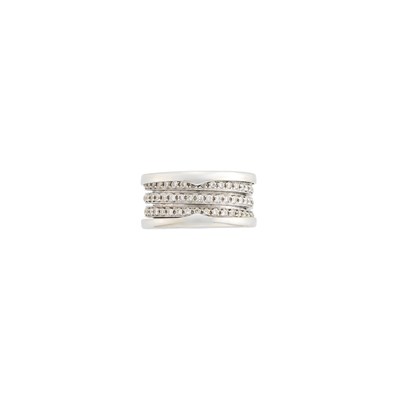 Lot 67 - Bulgari Wide White Gold and Diamond 'B.Zero1' Band Ring
