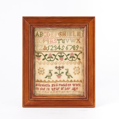 Lot 230 - Miniature Needlework Sampler "Elizabeth Ebblewhite"
