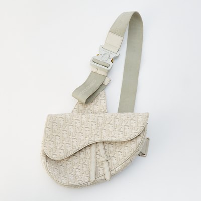 Lot 1176 - Christian Dior Canvas and Leather Saddle Crossbody Bag