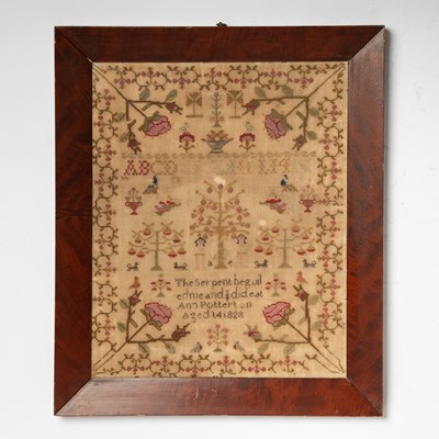 Lot 173 - Needlework Adam and Eve Sampler "Ann Pottert"