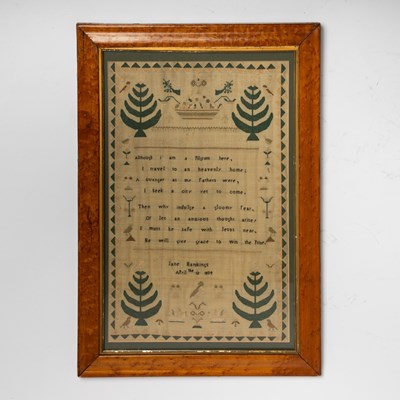 Lot 232 - Needlework Sampler "ResignationJane Hankings"