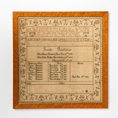 Lot 177 - Needlework Sampler Richards Family Register