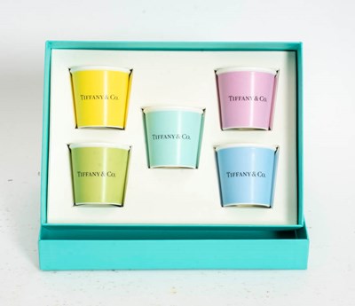 Lot 303 - Set of Five Tiffany & Co. Bone China Espresso Cups