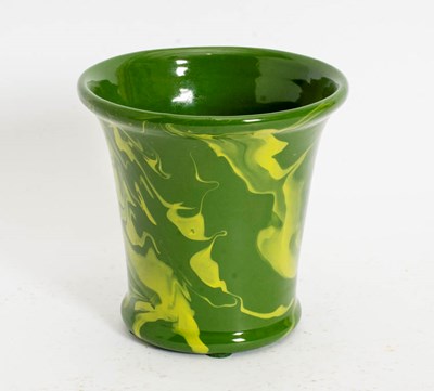Lot 309 - Christopher Spritzmiller Lime-Green Marble Glazed Ceramic Cachepot