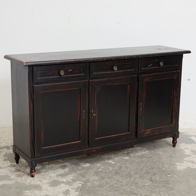 Lot 10 - Italian Black Painted Sideboard