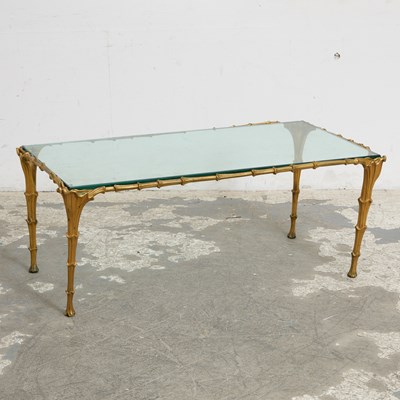 Lot 164 - Gilt Metal Glass Top Low Table