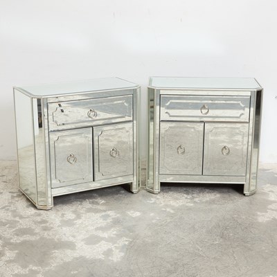 Lot 11 - Pair of Mirrored Nightstands