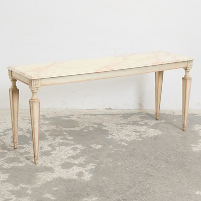 Lot 101 - Louis XVI Style Faux Marble Painted Console