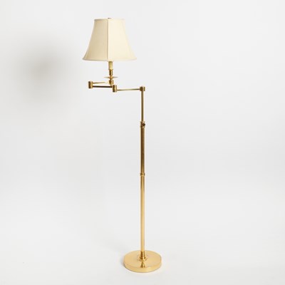 Lot 551 - Brass Swing-Arm Floor Lamp