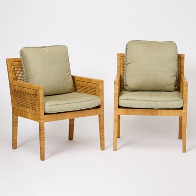 Lot 624 - Pair of Rattan Armchairs