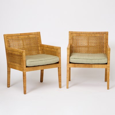 Lot 624 - Pair of Rattan Armchairs