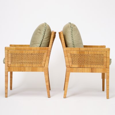 Lot 624 - Pair of Rattan Armchairs