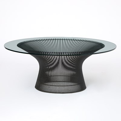 Lot 601 - Warren Platner Glass and Painted Metal Low Table