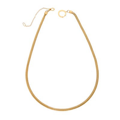 Lot 2259 - Gold Snake Chain Necklace