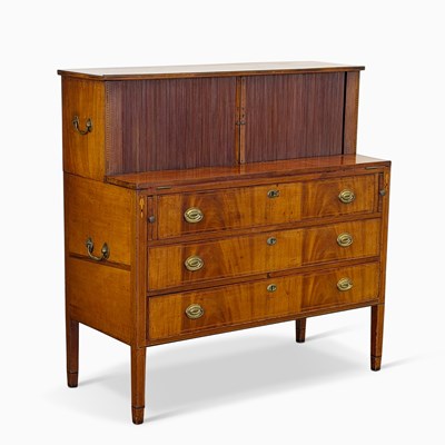 Lot The Paul Revere Federal Inlaid Mahogany Tambour Desk
