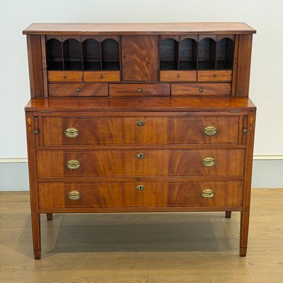 Lot 140 - The Paul Revere Federal Inlaid Mahogany Tambour Desk