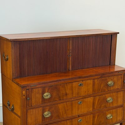 Lot 140 - The Paul Revere Federal Inlaid Mahogany Tambour Desk