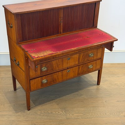 Lot 140 - The Paul Revere Federal Inlaid Mahogany Tambour Desk