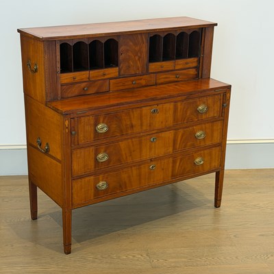 Lot 140 - The Paul Revere Federal Inlaid Mahogany Tambour Desk
