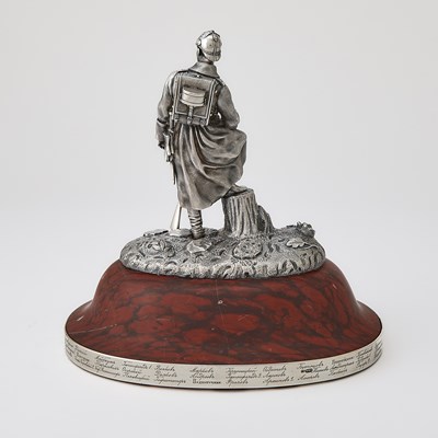 Lot 213 - Russian Silver and Marble Regimental Trophy
