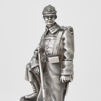 Lot 213 - Russian Silver and Marble Regimental Trophy