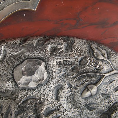 Lot 213 - Russian Silver and Marble Regimental Trophy