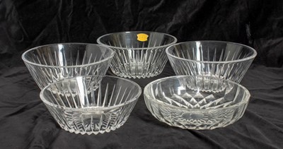 Lot 313 - Group of Five Val St. Lambert Crystal Bowls
